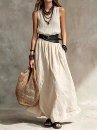 Full Size Round Neck Sleeveless Maxi Dress Plus Size 101001179006288 41 Affordable Fashion Under $100 Jerry's Apparel 