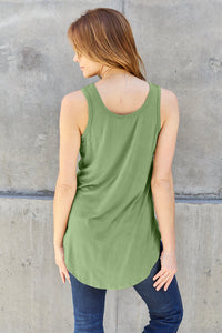 Bamboo Full Size Round Neck Tank