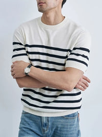 Men's Classic Striped Short Sleeve Knit T-Shirt