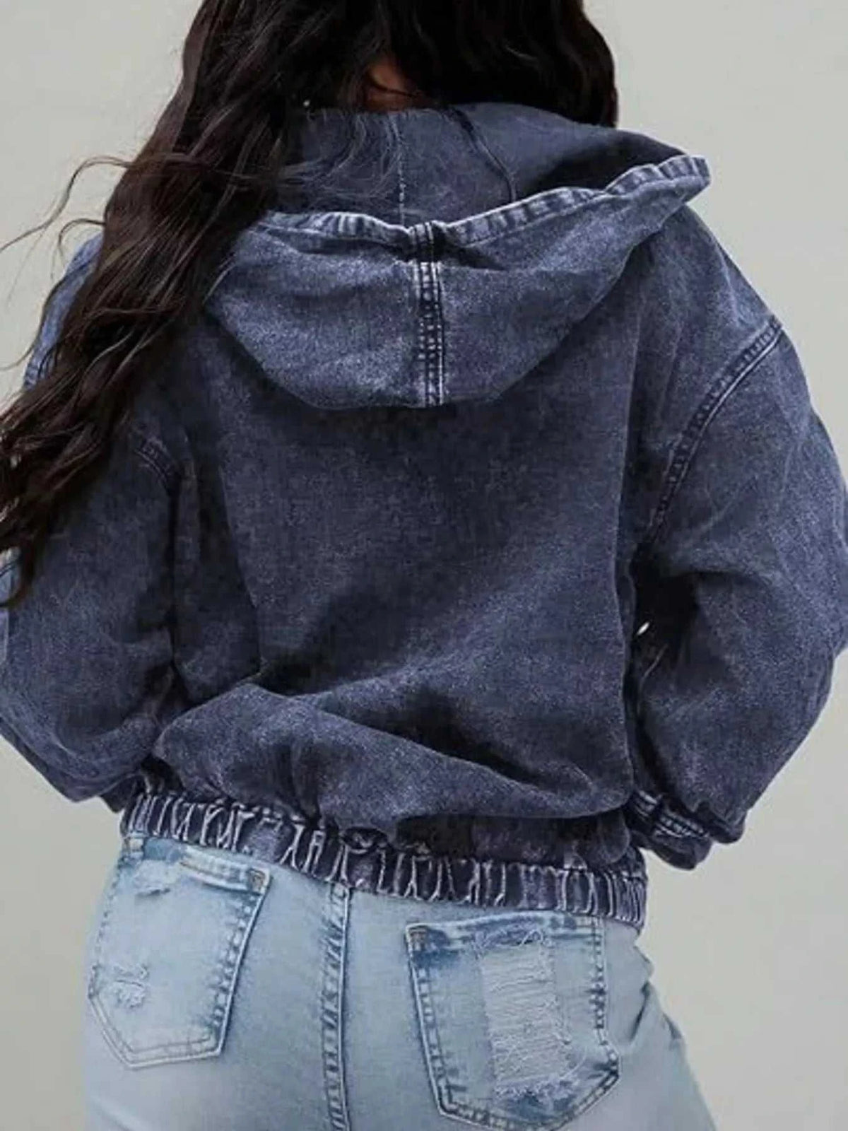 Vintage Washed Zip Up Hooded Denim Jacket 101003931573383 64 Affordable Fashion Under $100 Jerry's Apparel 