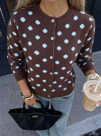 Polka Dot Button Up Cardigan 100100455414411 44 Affordable Fashion Under $100 Jerry's Apparel 