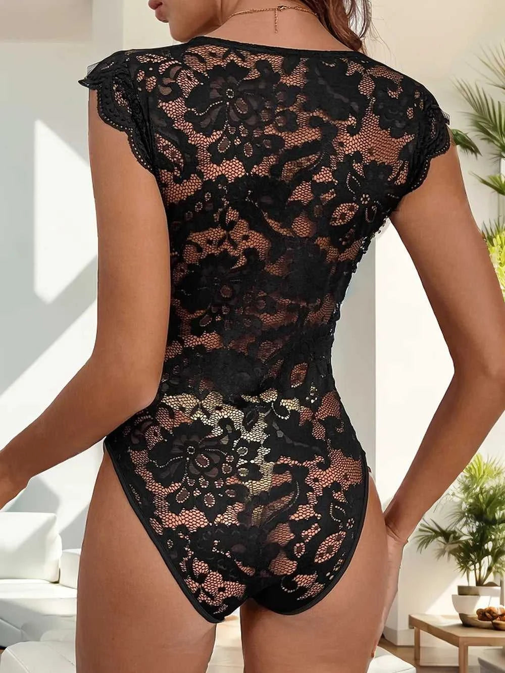 Perfee V-Neck Lace Bodysuit 100100496301288 27 Affordable Fashion Under $100 Jerry's Apparel 