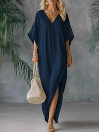 Full Size V-Neck Maxi Dress with Side Slits Plus Size 100100394975559 32 Gifts for Her Jerry's Apparel 