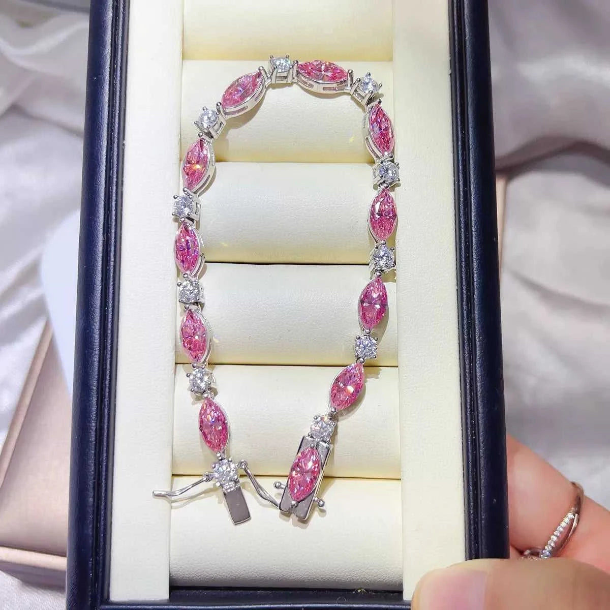 925 Sterling Silver Moissanite Bracelet 100500546311810 407 Jerry's Apparel 