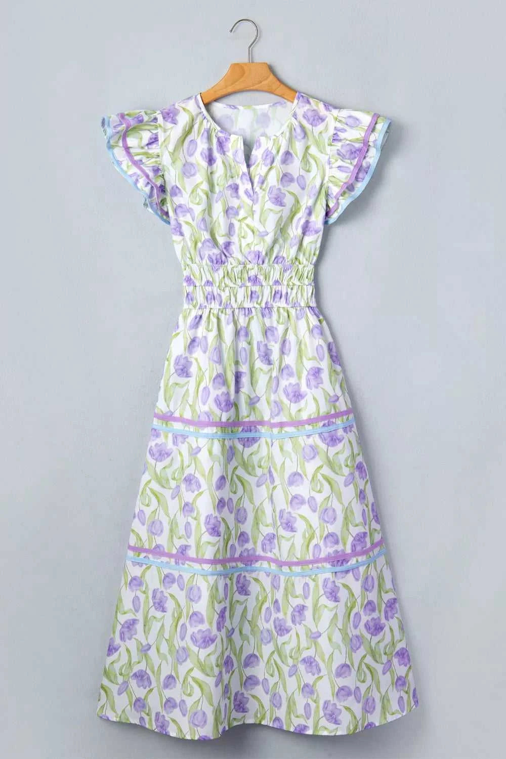 Floral Print Contrast Trim Midi Dress 100100457560919 63 Affordable Fashion Under $100 Jerry's Apparel 