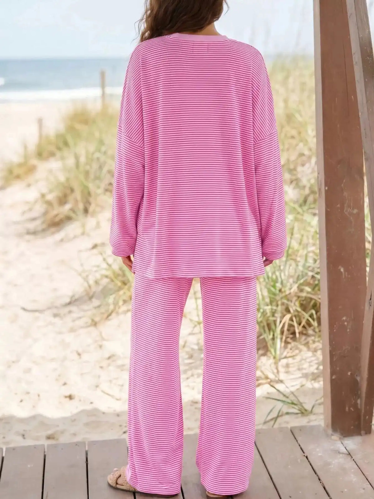 Striped Long Sleeve Top and Pants Set 101001715551827 81 Affordable Fashion Under $100 Jerry's Apparel 
