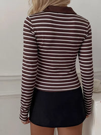 Striped Long Sleeve Polo T-Shirt 101001638423796 43 Affordable Fashion Under $100 Jerry's Apparel 