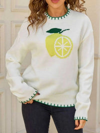 Lemon Round Neck Sweater 100100740512433 44 Affordable Fashion Under $100 Jerry's Apparel 