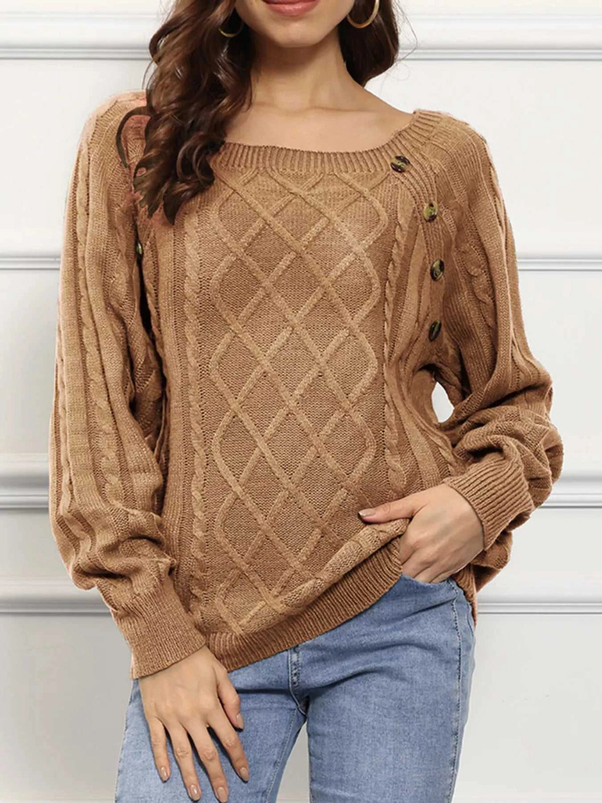 Cable Knit Boat Neck Sweater 100100241299521 36 Affordable Fashion Under $100 Jerry's Apparel 