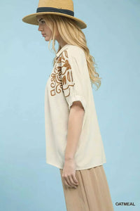 Umgee Floral Embroidered Sleeve Blouse 100100163501068 53 Affordable Fashion Under $100 Jerry's Apparel 