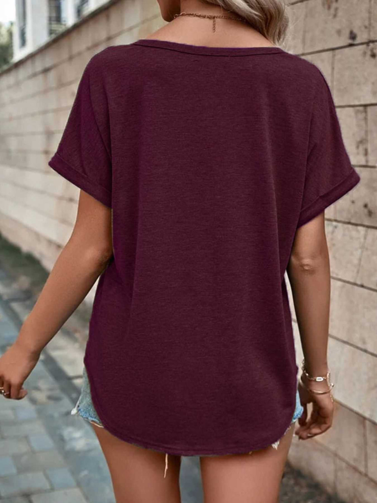 Full Size Decor Button Short Sleeve T-Shirt Plus Size 100100492662512 24 Affordable Fashion Under $100 Jerry's Apparel 