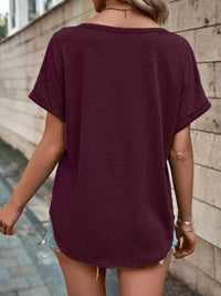 Full Size Decor Button Short Sleeve T-Shirt Plus Size 100100492662512 24 Affordable Fashion Under $100 Jerry's Apparel 