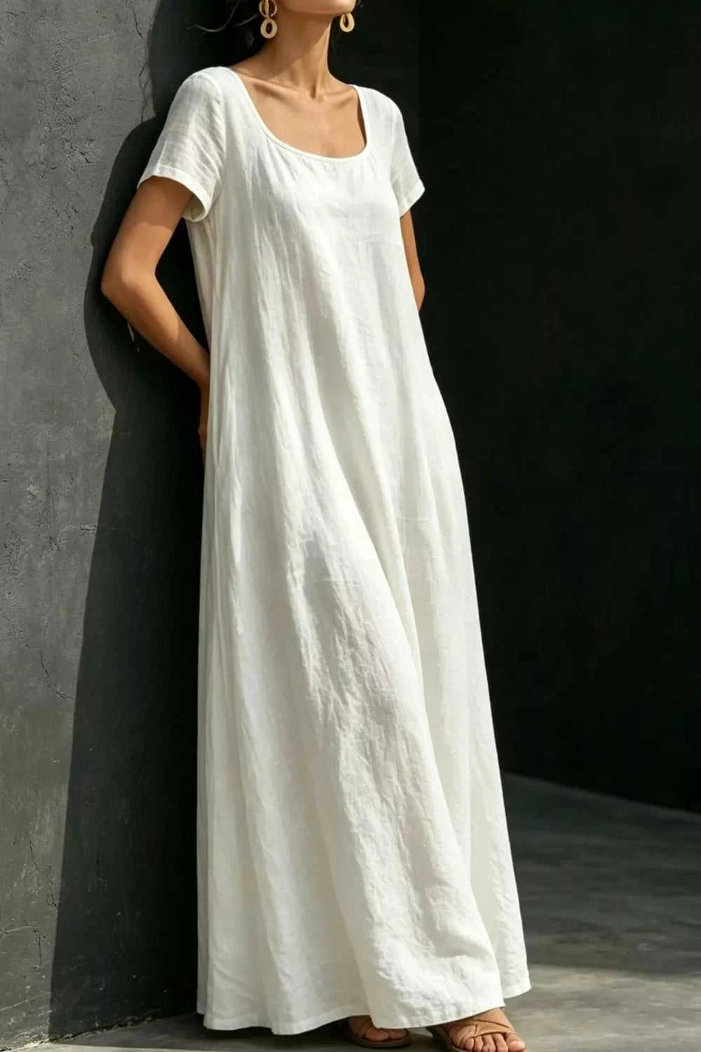 Full Size Casual Loose Short Sleeve Maxi Dress Plus Size 100100328741968 27 Gifts for Her Jerry's Apparel 