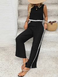 Round Neck Sleeveless Top and Pants Set 100100756401085 36 Affordable Fashion Under $100 Jerry's Apparel 