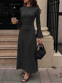 Polka Dot Flare Sleeve Maxi Dress 101001766830124 45 Affordable Fashion Under $100 Jerry's Apparel 