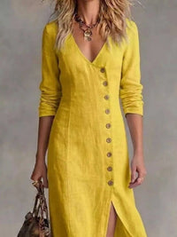 Full Size Button Front Slit Maxi Dress Plus Size 100100885609916 41 Affordable Fashion Under $100 Jerry's Apparel 