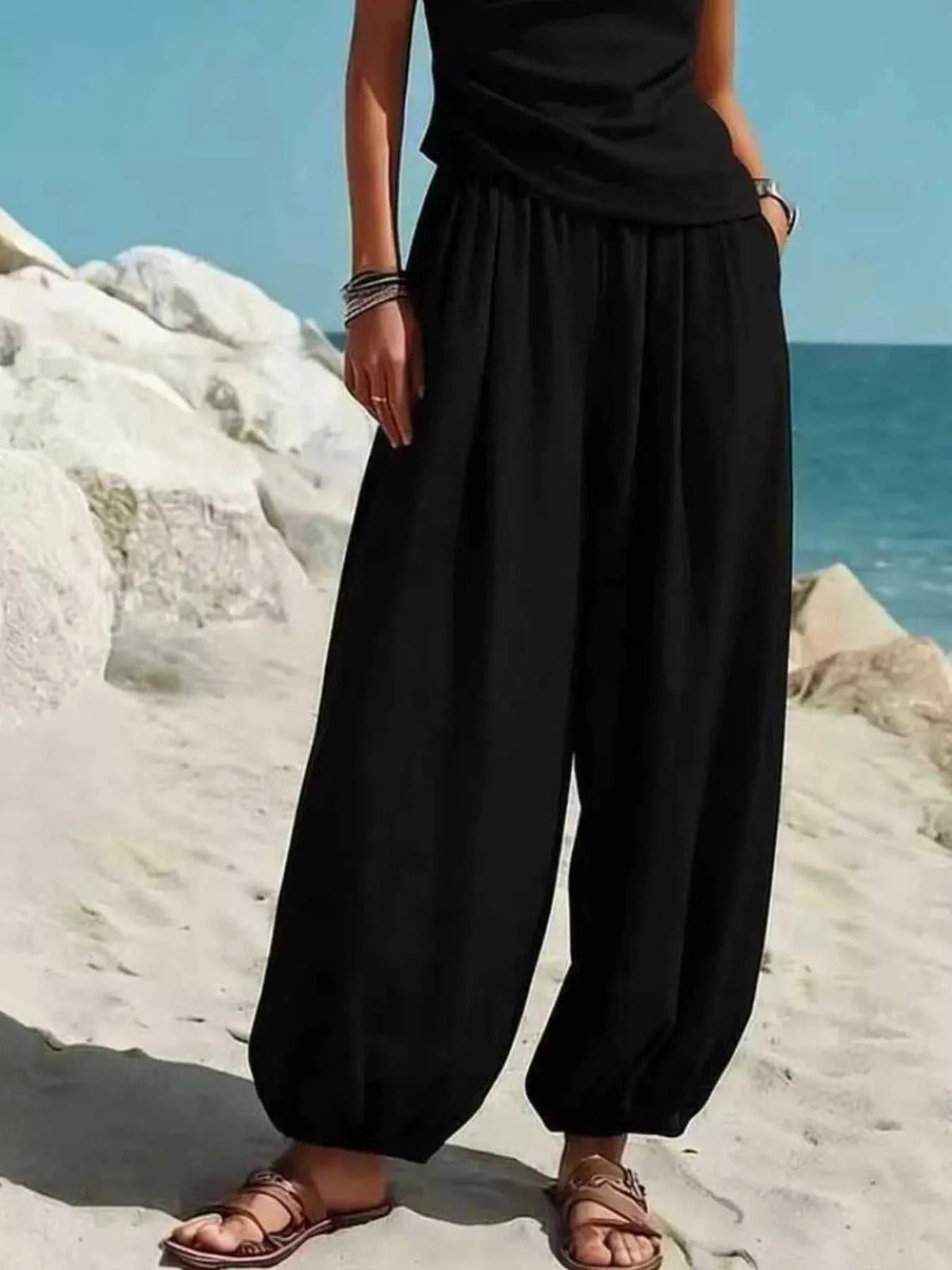 Full Size One-Shoulder Top and Wide Leg Pants Set Plus Size 100100433821316 36 Affordable Fashion Under $100 Jerry's Apparel 