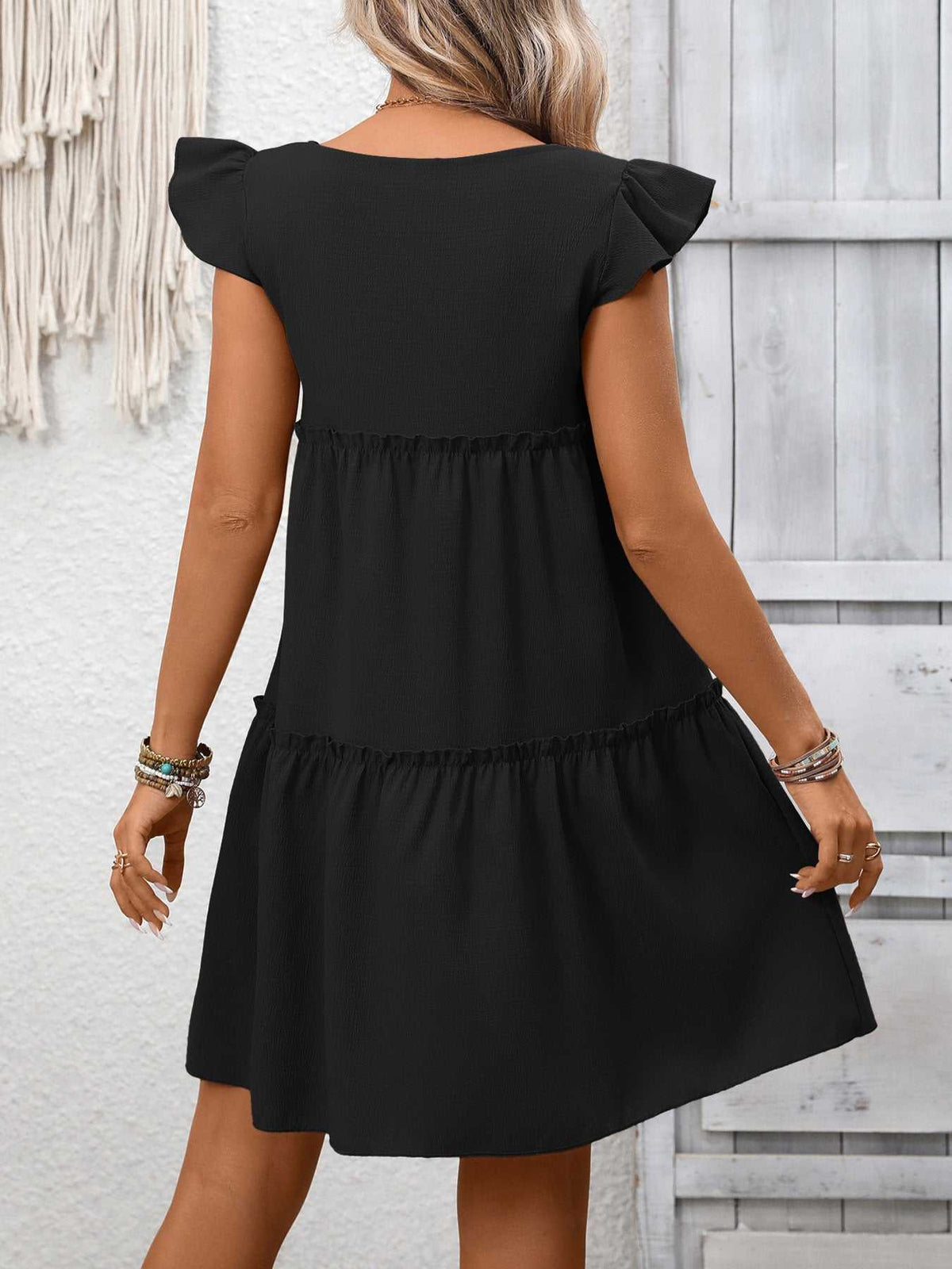 Ruffle Sleeve Tiered Mini Dress 100100406659839 28 Affordable Fashion Under $100 Jerry's Apparel 