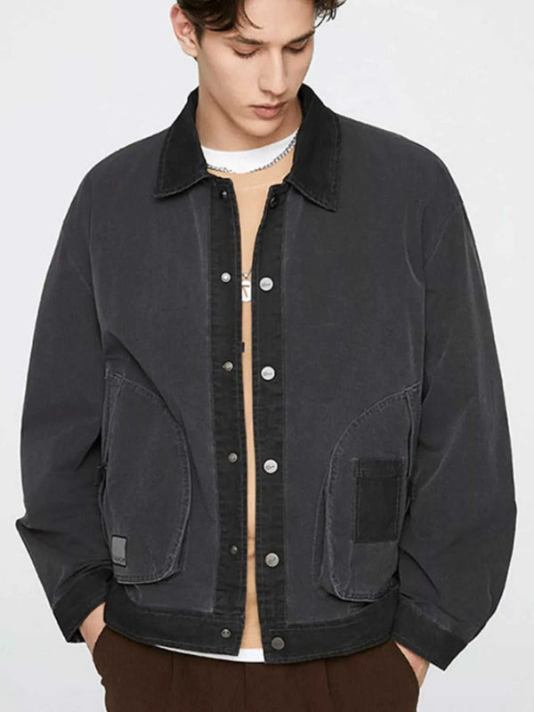 Men's Plus Size Snap Down Long Sleeve Jacket 100400486449495 140 Fashion Forward Plus Size Clothing Jerry's Apparel 