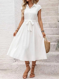 Cap Sleeve Tie Waist Midi Dress 100100916043824 41 Affordable Fashion Under $100 Jerry's Apparel 