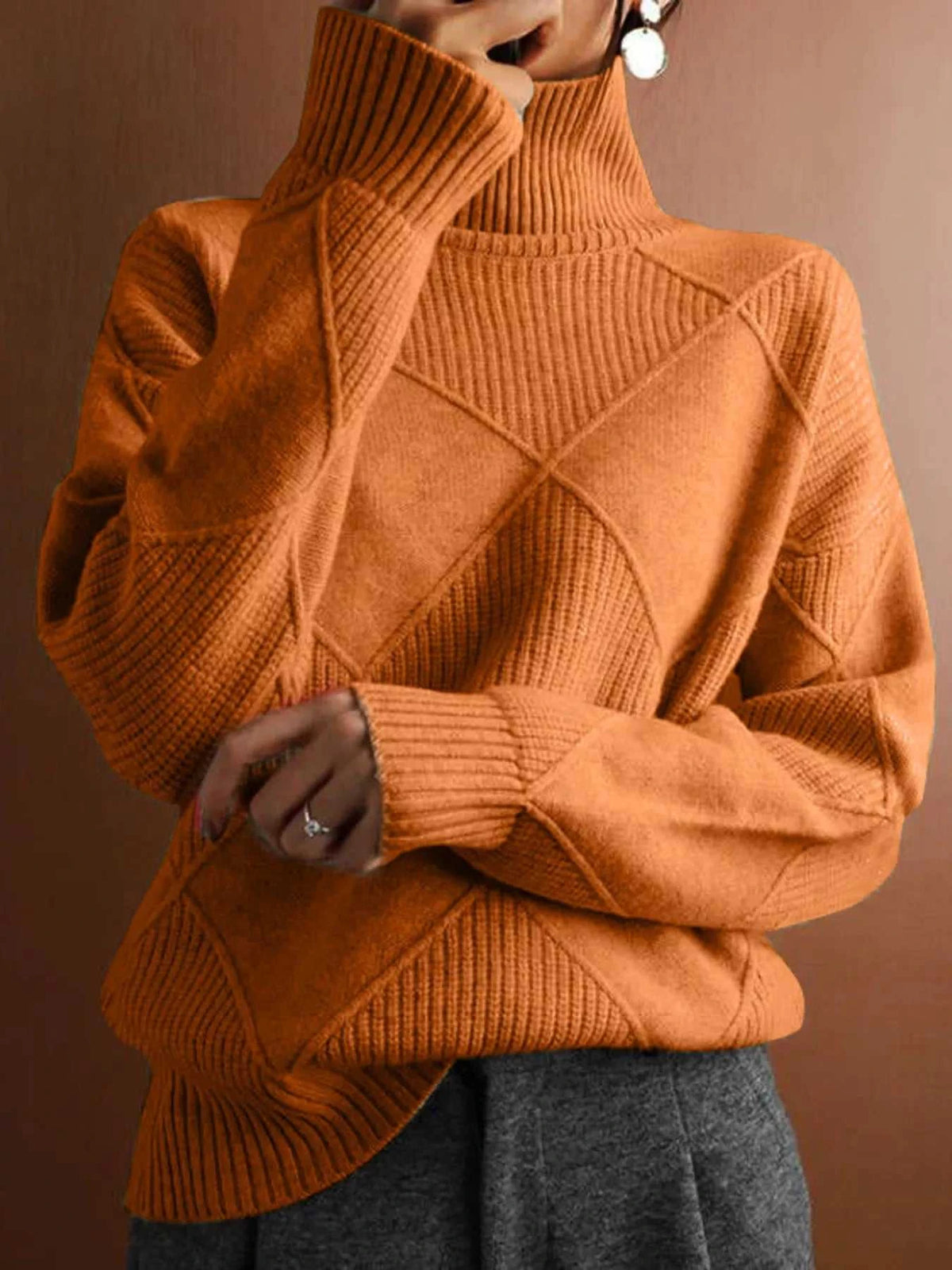Argyle Pattern Turtleneck Sweater 101002205709319 52 Affordable Fashion Under $100 Jerry's Apparel 