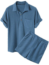 Men's Full Size Button Detail Short Sleeve Top and Shorts Set Plus Size 100400135829781 40 Affordable Fashion Under $100 Jerry's Apparel 