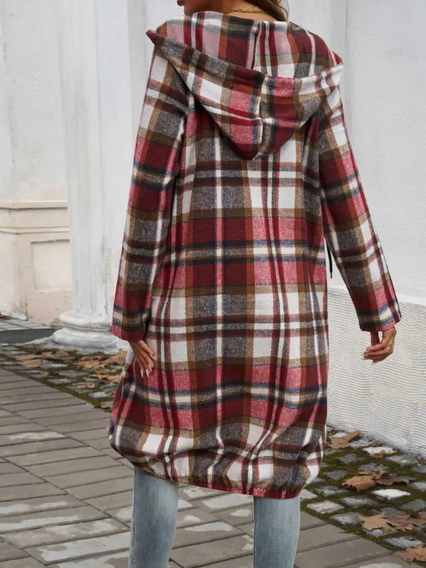 Devine Plaid Zip Up Hooded Coat 100100313261902 47 Affordable Fashion Under $100 Jerry's Apparel 