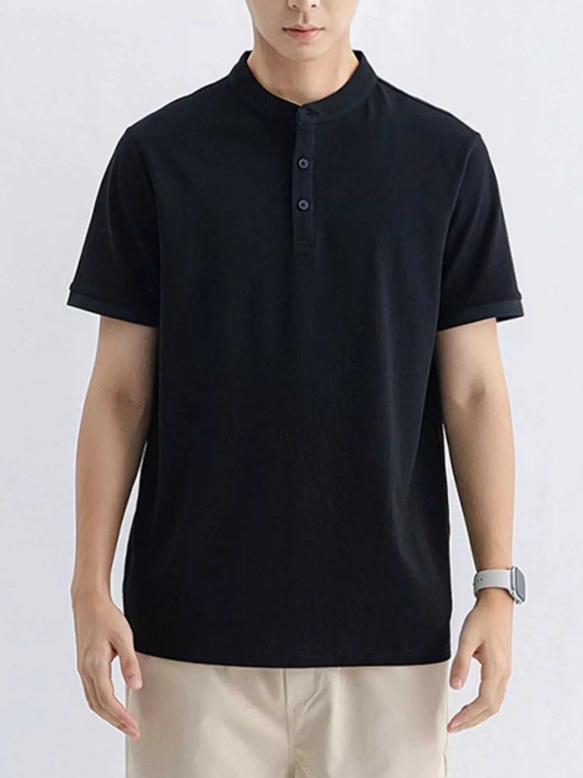 Men's Plus Size Button Detail Short Sleeve T-Shirt 100400919335445 45 Affordable Fashion Under $100 Jerry's Apparel 