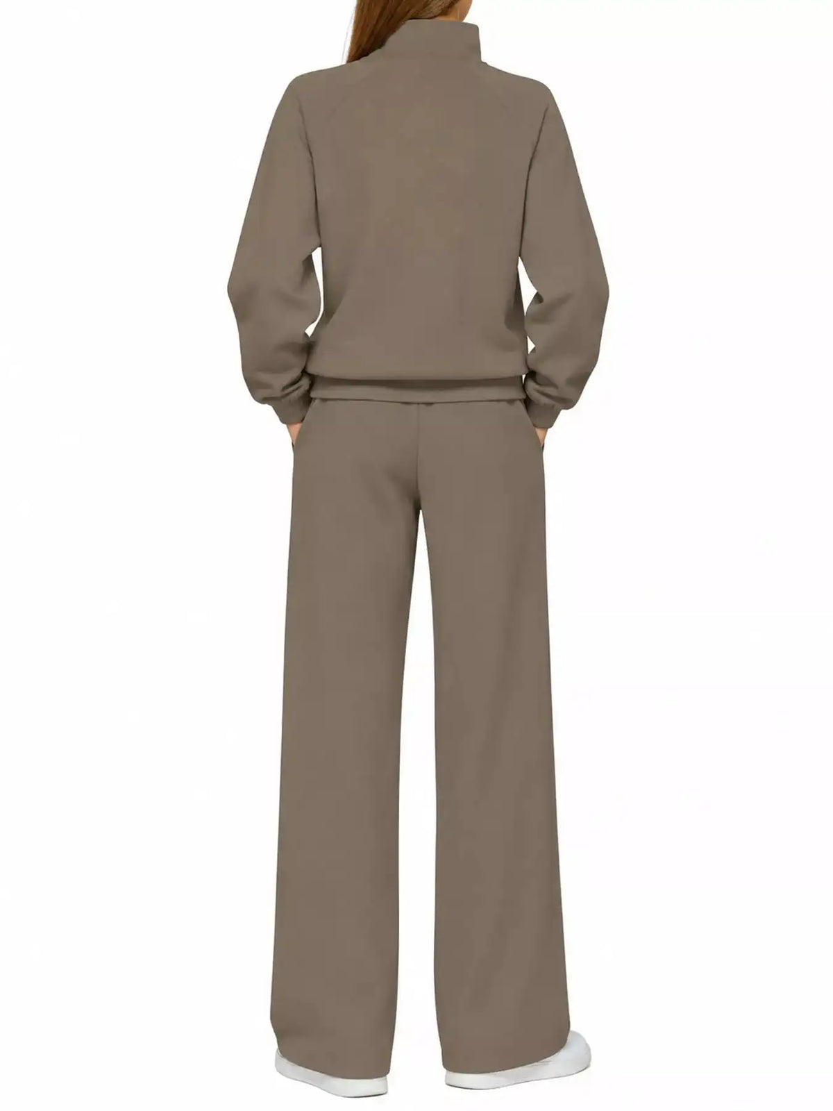 Half-Zip Sweatshirt and Wide-Leg Pants Set 101001840100593 40 Gifts for Her Jerry's Apparel 