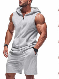Men's Full Size Zip Up Sleeveless Hoodie & Shorts Set Plus Size 100400468664243 39 Affordable Fashion Under $100 Jerry's Apparel 