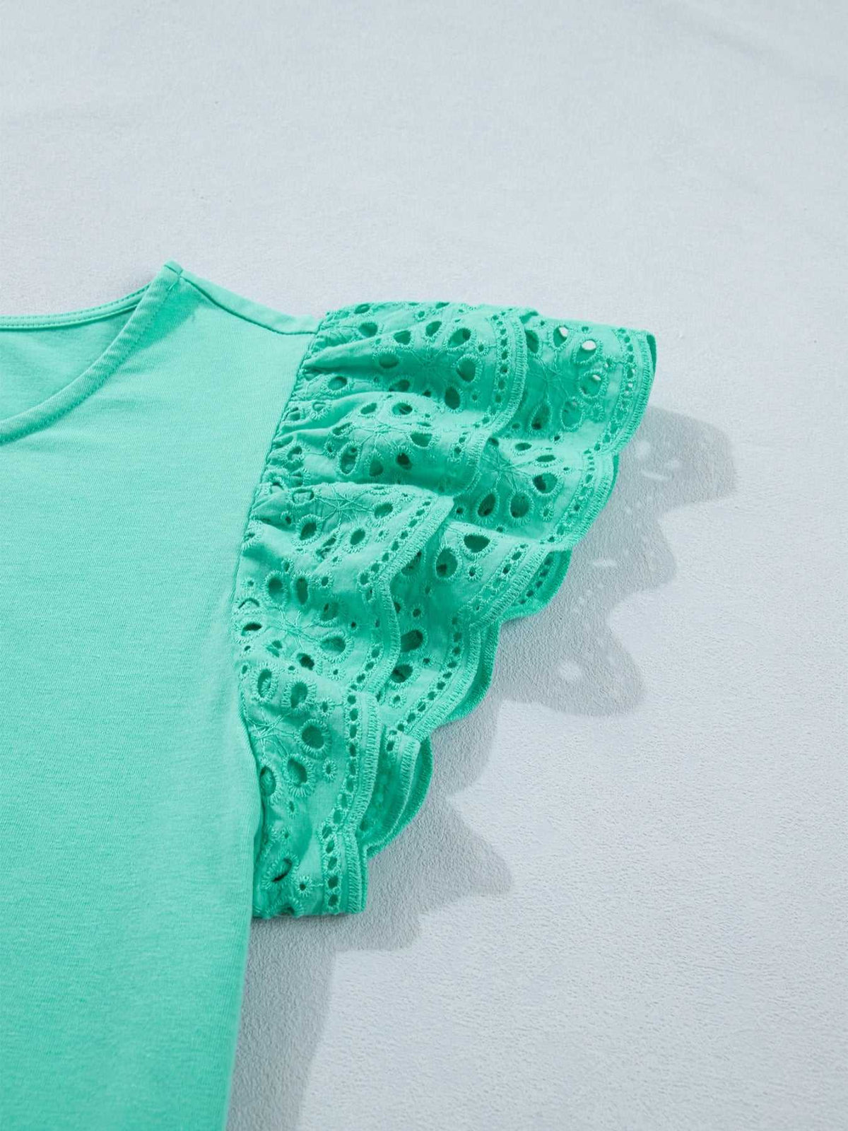 Eyelet Lace Ruffled Cap Sleeve Top 100100198342776 31 Affordable Fashion Under $100 Jerry's Apparel 