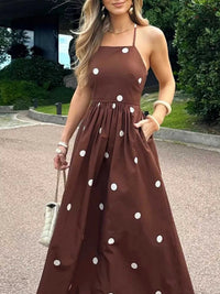 Polka Dot Maxi Dress with Spaghetti Straps 100100281034092 39 Gifts for Her Jerry's Apparel 