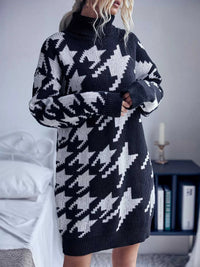 Houndstooth Pattern Turtleneck Sweater Dress 100100643736107 33 Affordable Fashion Under $100 Jerry's Apparel 