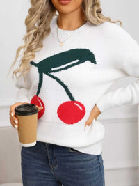 Cherry Round Neck Sweater 100100439201437 48 Affordable Fashion Under $100 Jerry's Apparel 