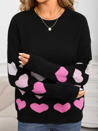 Valentine's Day Heart Pattern Crew Neck Sweater 100100455921910 49 Affordable Fashion Under $100 Jerry's Apparel 