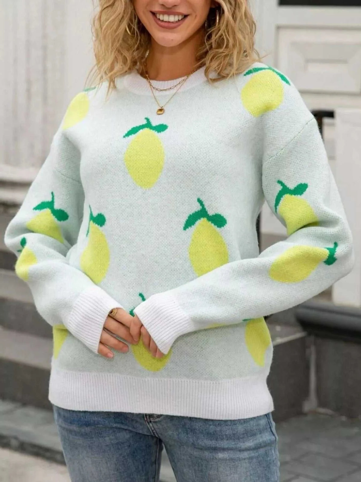 Lemon Crew Neck Round Neck Sweater 100100091974343 47 Affordable Fashion Under $100 Jerry's Apparel 