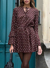 Polka Dot Long Sleeve Mini Dress 100100382471133 32 Affordable Fashion Under $100 Jerry's Apparel 