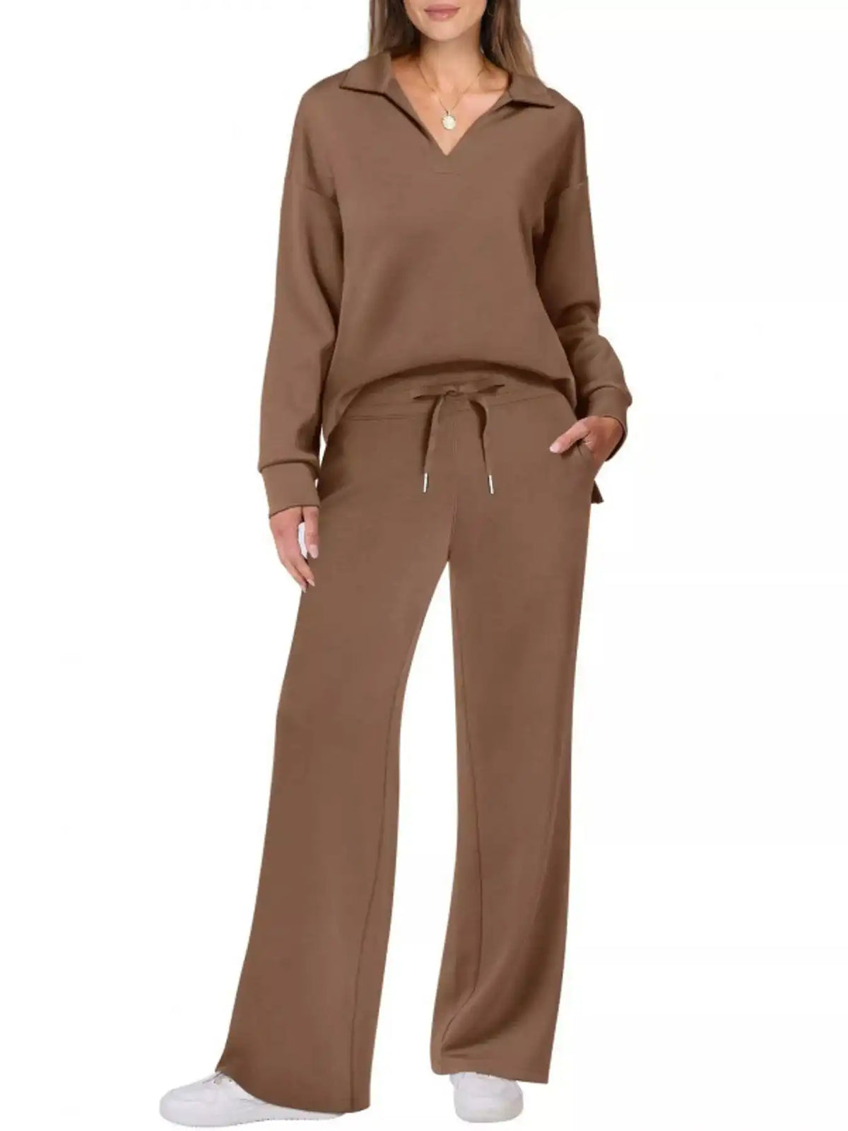 Dropped Shoulder Top and Pants Set 101001926020102 36 Gifts for Her Jerry's Apparel 