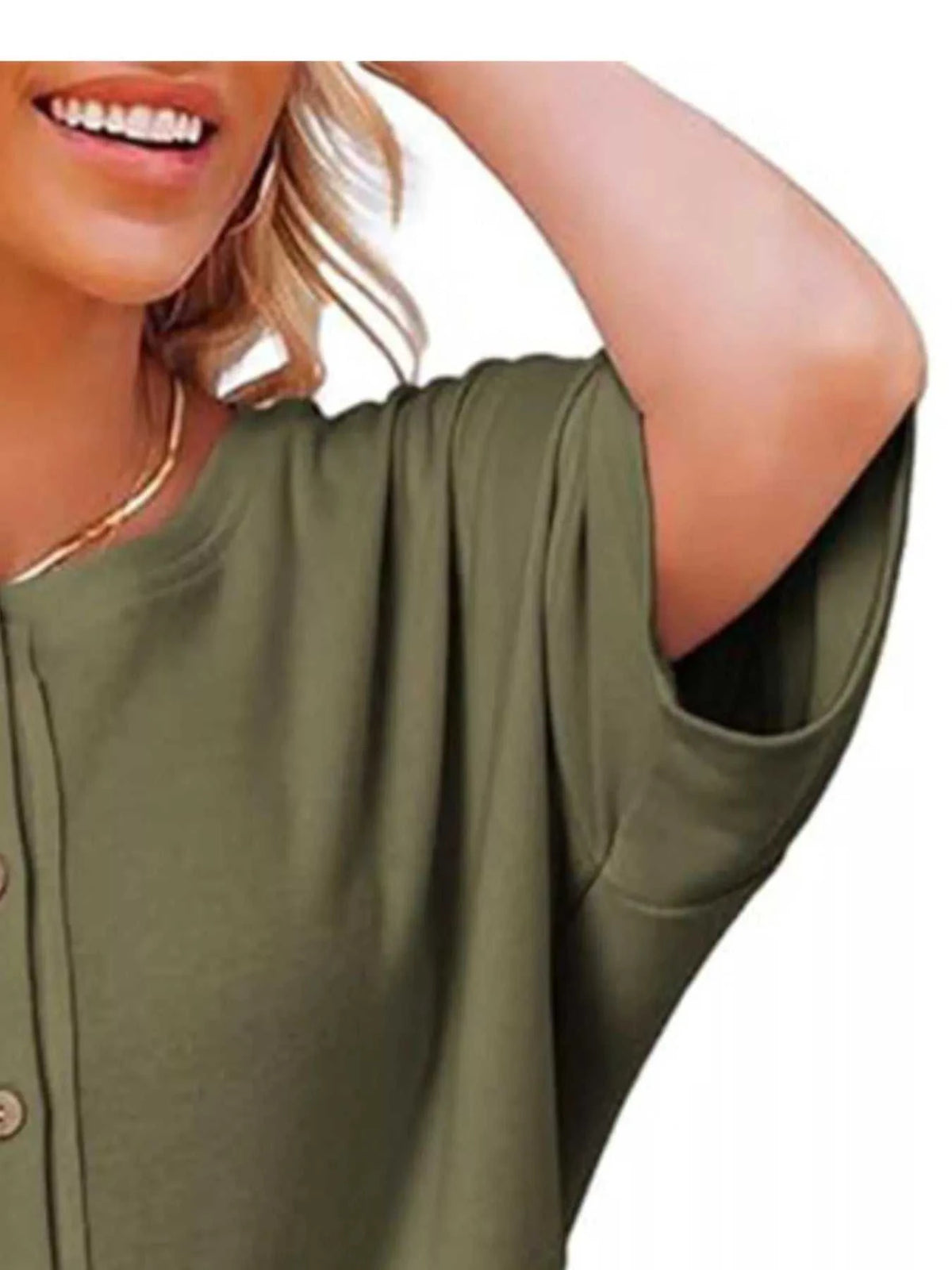 Button Detail Texture Knit T-Shirt 100100489140397 26 Affordable Fashion Under $100 Jerry's Apparel 