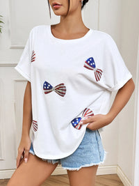 Bow Oversized Round Neck T-Shirt