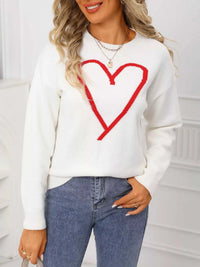 Valentine's Day Heart Graphic Dropped Shoulder Sweater 100100820549712 49 Affordable Fashion Under $100 Jerry's Apparel 