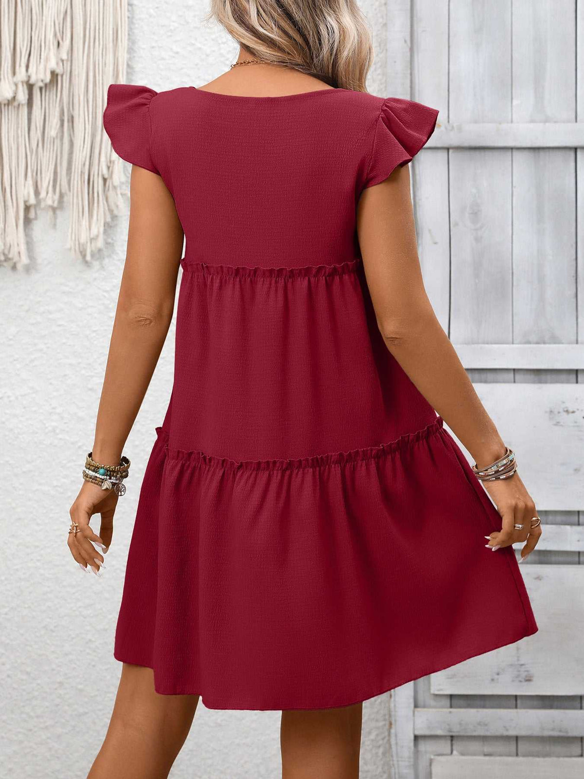 Ruffle Sleeve Tiered Mini Dress 100100406659839 28 Affordable Fashion Under $100 Jerry's Apparel 