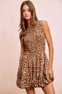 BiBi Leopard Bow Tie Attachable Puff Sleeves Dress 100100826881615 62 Affordable Fashion Under $100 Jerry's Apparel 