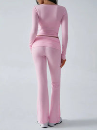 Devine Ruched Long Sleeve Top and Pants Set 100100100351065 35 Affordable Fashion Under $100 Jerry's Apparel 