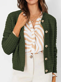 Textured Knit Button-Front Cardigan 100100626365347 44 Affordable Fashion Under $100 Jerry's Apparel 