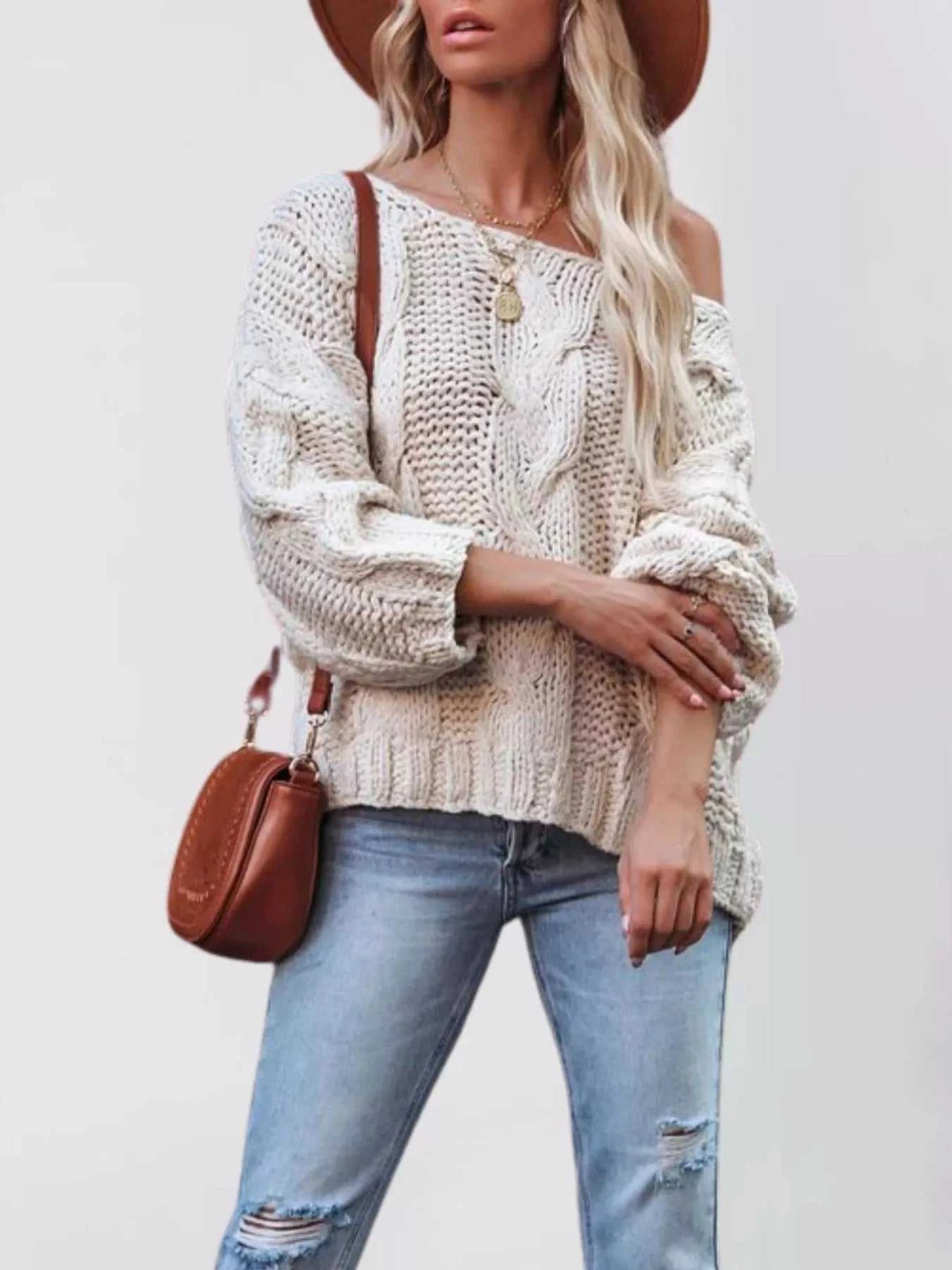 Chunky Cable Knit Long Sleeve Sweater 100100564229501 50 Affordable Fashion Under $100 Jerry's Apparel 