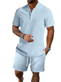 Men's Full Size Button Detail Short Sleeve Top and Shorts Set Plus Size 100400676987712 38 Affordable Fashion Under $100 Jerry's Apparel 