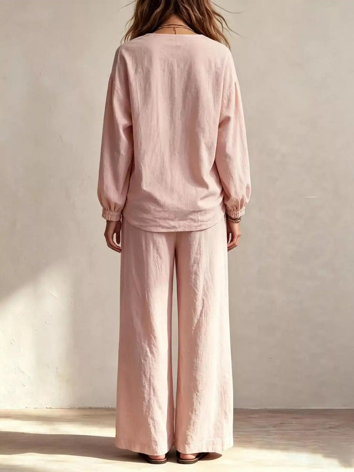 V-Neck Top and Wide-Leg Pants Set 101001694673495 81 Affordable Fashion Under $100 Jerry's Apparel 
