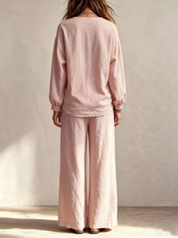 V-Neck Top and Wide-Leg Pants Set 101001694673495 81 Affordable Fashion Under $100 Jerry's Apparel 