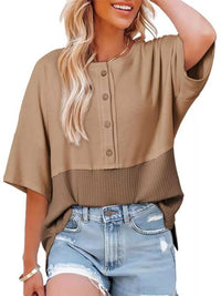 Button Detail Texture Knit T-Shirt 100100489140397 26 Affordable Fashion Under $100 Jerry's Apparel 